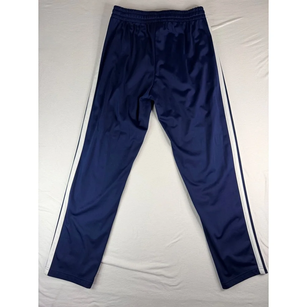 Adidas Track Pants Mens M Navy Blue Excellent 3-Stripe Athletic Drawstring